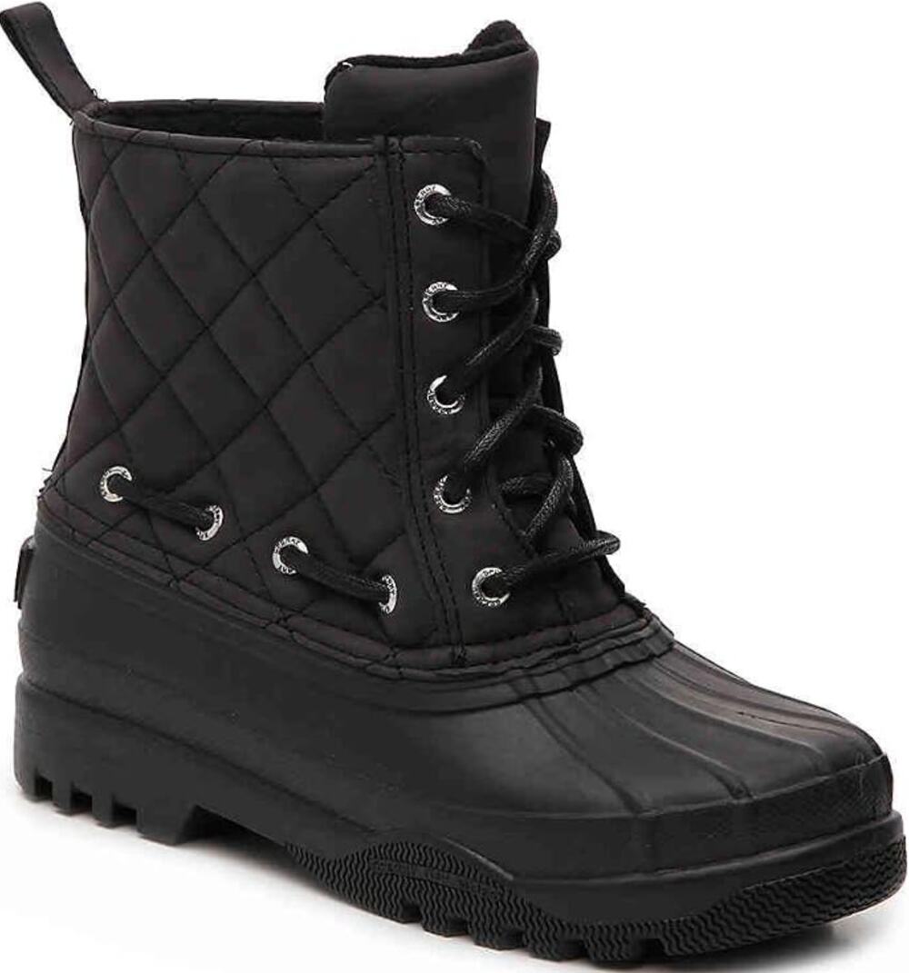 Sperry Gosling Quilted Duck Boots Womens 7 Black Waterproof Outdoor Rain Boots